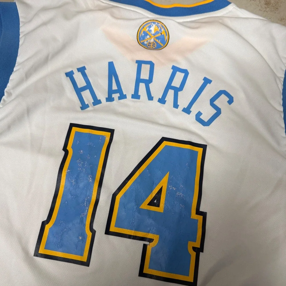 Adidas Denver Nuggets‎ Gary Harris 14 Jersey Mens Medium White Blue Basketball